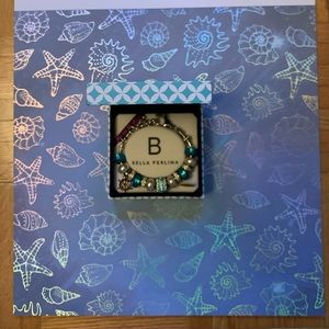 Bella Perlina Charm bracelet in turquoise/silver/Pearl